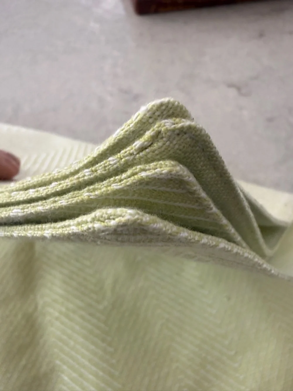 New set of 4 Light sage green cotton Chevron Placemats